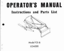 Farmhand 1PD121169 Operator Manual - F21-B Loader (mounted, 1969)