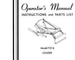 Farmhand 1PD121267 Operator Manual - F21-B Loader (mounted, 1967)