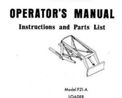 Farmhand 1PD121565 Operator Manual - F21-A Loader (mounted, 1965)