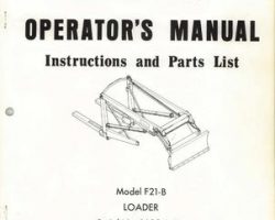 Farmhand 1PD121570 Operator Manual - F21-B Loader (mounted, eff sn 1600, 1970)