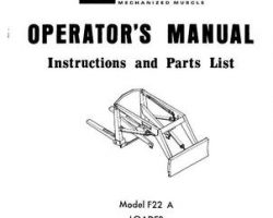 Farmhand 1PD122565 Operator Manual - F22-A Loader (mounted, 1965)