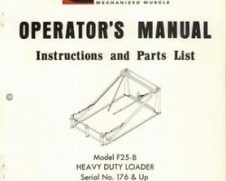 Farmhand 1PD1251173 Operator Manual - F25-B Heavy Duty Loader (mounted, eff sn 176, 1973)