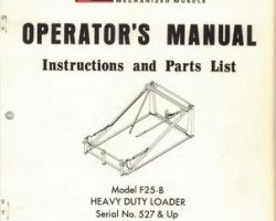 Farmhand 1PD125674 Operator Manual - F25-B Heavy Duty Loader (mounted, eff sn 527, 1974)