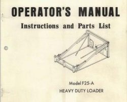 Farmhand 1PD125766 Operator Manual - F25-A Heavy Duty Loader (mounted, 1966)