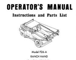 Farmhand 1PD1261070 Operator Manual - F26-A Ranch Hand (eff sn 136, 1970)