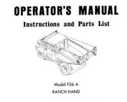 Farmhand 1PD126370 Operator Manual - F26-A Ranch Hand (1970)