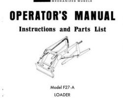 Farmhand 1PD1271270 Operator Manual - F27-A Loader (mounted, eff sn 50, 1970)