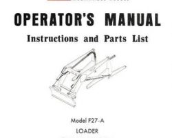Farmhand 1PD127671 Operator Manual - F27-A Loader (mounted, eff sn 100, 1971)