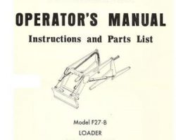 Farmhand 1PD127873 Operator Manual - F27-B Loader (mounted, eff sn 251, 1973)