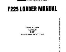 Farmhand 1PD134779 Operator Manual - F225-B Loader (mounted, for row crop tractor, 1979)