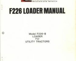 Farmhand 1PD135579 Operator Manual - F226-B Loader (mounted, for utility tractor, 1979)