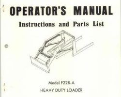 Farmhand 1PD1361172 Operator Manual - F228-A Heavy Duty Loader (1972)