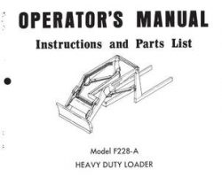 Farmhand 1PD136172 Operator Manual - F228-A Heavy Duty Loader (1972)