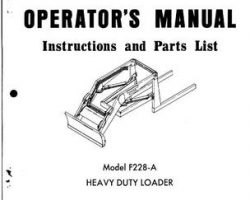 Farmhand 1PD136175 Operator Manual - F228-A Heavy Duty Loader (1975)