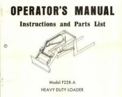 Farmhand 1PD136573 Operator Manual - F228-A Heavy Duty Loader (1973)
