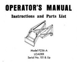 Farmhand 1PD137175 Operator Manual - F236-A Loader (mounted, eff sn 101, 1975)