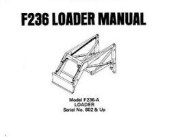 Farmhand 1PD137577 Operator Manual - F236-A Loader (mounted, eff sn 802, 1977)