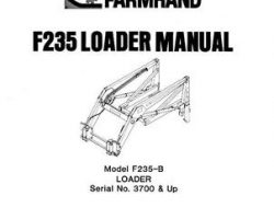 Farmhand 1PD138487 Operator Manual - F235-B Loader (mounted, eff sn 3700, 1987)