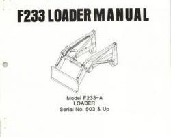 Farmhand 1PD139179 Operator Manual - F233-A Loader (mounted, eff sn 530, 1979)