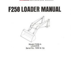 Farmhand 1PD141379 Operator Manual - F258-A Loader (mounted, eff sn 1000, 1979)