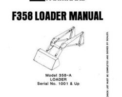 Farmhand 1PD1431080 Operator Manual - F358-A Loader (mounted, eff sn 1001, 1980)