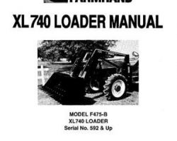 Farmhand 1PD150394 Operator Manual - F475-B XL740 Loader (mounted, eff sn 592, 1994)