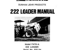 Farmhand 1PD154388 Operator Manual - F476-A 222 Loader (mounted, eff sn 500, 1988)