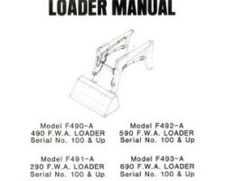 Farmhand 1PD160183 Operator Manual - F490-A / F491-A / F492-A / F493-A Loader (FWA, eff sn 100, 1983)