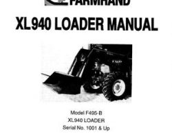 Farmhand 1PD160790 Operator Manual - F495-B XL940 Loader (mounted, eff sn 1001, 1990)