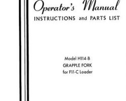 Farmhand 1PD211967 Operator Manual - H114-B Grapple Fork (for F11-C loader, 1967)