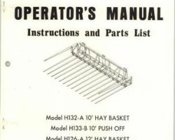 Farmhand 1PD214270 Operator Manual - H126-A / H132-A Hay Basket / H129-A / H133-A Push Off (1970)