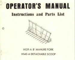 Farmhand 1PD2201268 Operator Manual - H139-A Manure Fork (8 ft) / H140-A Scoop (detachable)12/68