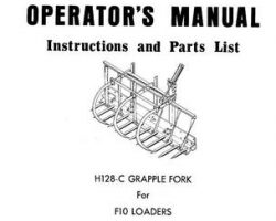 Farmhand 1PD223271 Operator Manual - H128-C Grapple Fork (for F10 loader, 1971)