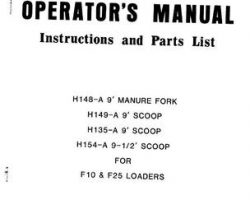 Farmhand 1PD224382 Operator Manual - H148-A Manure Fork / H149-A / H135-A / H154-A Scoop (F10 & F25)
