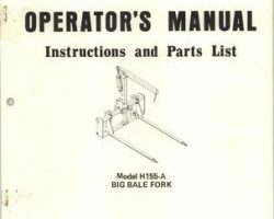 Farmhand 1PD226775 Operator Manual - H155-A Big Bale Fork (1975)