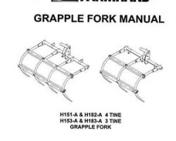 Farmhand 1PD232996 Operator Manual - H151-A / H153-A / H182-A / H183-A Grapple Fork (3 -4 tine, 1996)