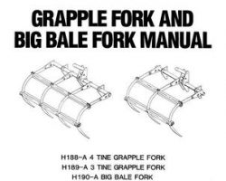 Farmhand 1PD235190 Operator Manual - H188-A / H189-A Grapple Fork / H190-A Big Bale Fork (1990)
