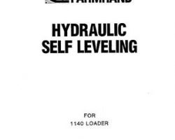 Farmhand 1PD236586 Operator Manual - 1140 Loader (hydraulic self-leveling, 1986)