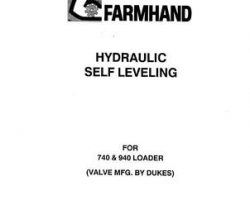 Farmhand 1PD243690 Operator Manual - 740 / 940 Loader Hydraulic Self Leveling (1990)