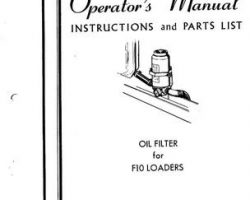 Farmhand 1PD3544466 Operator Manual - F10 Loader (oil filter, 1966)