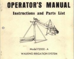 Farmhand 1PD3800269 Operator Manual - F2000-A Walking Irrigation System (1969)