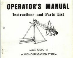 Farmhand 1PD3800471 Operator Manual - F2000-A Walking Irrigation System (1971)