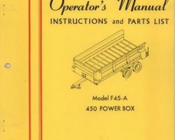 Farmhand 1PD4091265 Operator Manual - F45-A Power Box (450, 1965)