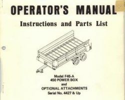 Farmhand 1PD409176 Operator Manual - F45-A Power Box (450, eff sn 4427, 1976)