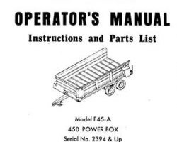 Farmhand 1PD409670 Operator Manual - F45-A Power Box (450, eff sn 2394, 1970)