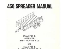 Farmhand 1PD409684 Operator Manual - F45-B Spreader (450, eff 6101) / F55-B Tandem Running Gear (1984)