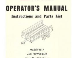 Farmhand 1PD409971 Operator Manual - F45-A Power Box (450, eff sn 2544, 1971)