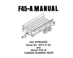 Farmhand 1PD409981 Operator Manual - F45-A / 450 Spreader (eff sn 5274) / F55-B Running Gear (tandem)