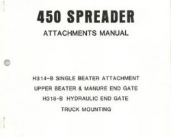 Farmhand 1PD410684 Operator Manual - H314-B Single Beater (attach.) / H318-B End Gate (hyd.) (1984)