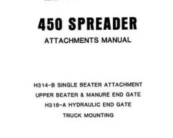 Farmhand 1PD410981 Operator Manual - H314-B Single Beater (attach.) / H318-B End Gate (hyd.) (1981)